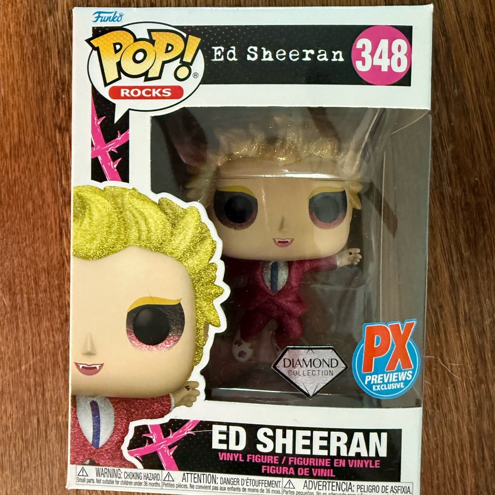 Funko Pop! Ed Sheeran Diamond Collection Red Suit with Gold Glitter Hair